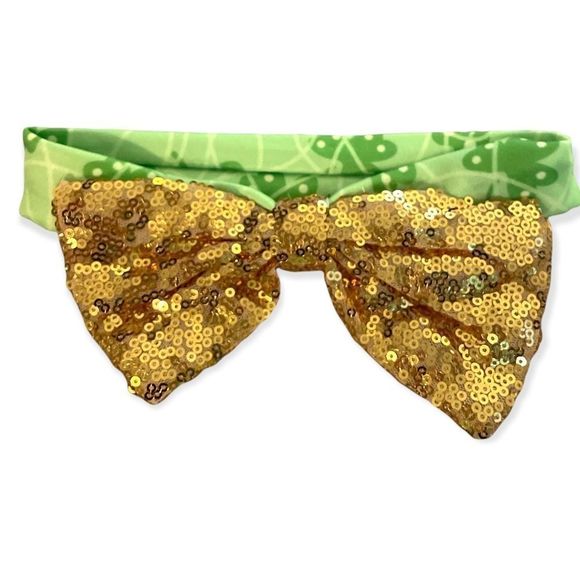 NWT Milediiy St. Patrick’s Day green gold sequin romper matching headband - Picture 3 of 5